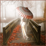 99px.ru аватар Девушка с зонтиком на  мосту