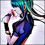 99px.ru аватар Вокалоид Hatsune Miku / Хацунэ Мику нюхает цветок