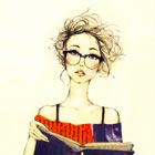 99px.ru аватар Девушка в очках читает книгу