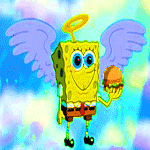 99px.ru аватар Спанч Боб с крылышками ангел и гамбургером