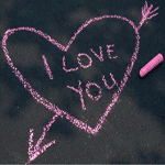 Аватар Надпись 'I love you' / 'Я люблю тебя' мелом на асфальте