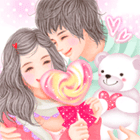 Аватар Счастливые парень и девушка и большой леденец