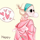 Аватар Девушка с пузырем из жвачки ( happy)