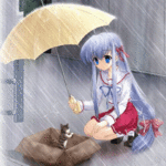 99px.ru аватар Девочка прикрывает котёнка от дождя