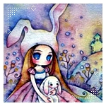99px.ru аватар Девочка в шапке с кроличьими ушками и кроликом в руках
