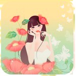 99px.ru аватар Девушка в красных цветах