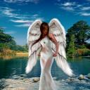 99px.ru аватар Девушка с крыльями ангела стоит у пруда