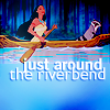 99px.ru аватар Покахонтас с енотом плывёт в лодке по реке (just around the river bend)