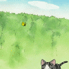 Аватар Котёнок Чи ловит бабочку (аниме Милый дом Чи/anime Chi's Sweet Home)