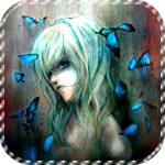 99px.ru аватар Неоновые бабочки вьются вокруг девушки