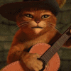 99px.ru аватар Кот из Шрека играет на гитаре и поёт