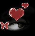 99px.ru аватар Моргающий глаз с сердечками и бабочкой