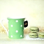 99px.ru аватар Зеленая кружка с чаем и печенье Макаронс (Les Macarons)