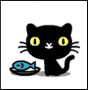 99px.ru аватар Чёрный котёнок мяукает сидя рядом с рыбкой на тарелочке