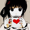 99px.ru аватар Милая девушка брюнетка пьёт кофе из кружки с сердечком