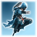 99px.ru аватар Прыгающий мужчина в голубом плаще из игры Assassin's Creed / Кредо ассасина