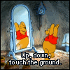 99px.ru аватар Винни Пух делает зарядку перед зеркалом (Up, down, touch the ground)