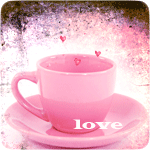 99px.ru аватар Из розовой чашечки на блюдечке вылетают сердечки (love)