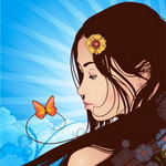 99px.ru аватар Девушка и бабочка
