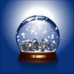 99px.ru аватар Новогодний шар с городом и снегом внутри