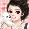 99px.ru аватар Девушка с белым щенком в руках