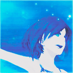 99px.ru аватар Девушка, нарисованная в стиле аниме, в синих тонах