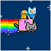 99px.ru аватар Nyan Cat летит, оставляя радужный след, с пассажирами на спине