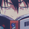Аватар Okumura Rin/Окумура Рин из аниме 'Ao No Exorcist/Синий Экзорцист' читает мангу и плачет