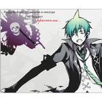 Аватар Amaimon/Амаймон из аниме 'Ao No Exorcist/Синий Экзорцист' на фоне бабочки с черепом