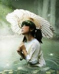 99px.ru аватар Девушка-китаянка стоит с зонтиком в воде