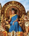 99px.ru аватар Королева сидит на троне, рядом два тигра