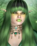 99px.ru аватар Эльфийка с зелеными волосами и губами