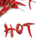 99px.ru аватар На белом фоне рассыпан перец Чили и из него сложено слово HOT (Горячий)