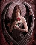 Аватар Девушка-ангел с розой в руках