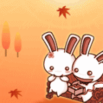 99px.ru аватар Два зайчика сидят на лавочке осенью