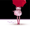 Аватар Девушка с красным зонтом (happy)