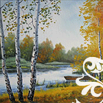 99px.ru аватар Осенний лес с берёзками и река (Russian autumn)