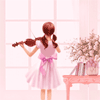 99px.ru аватар Девушка играет на скрипке возле стола с букетом розовых роз