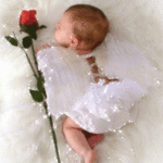 99px.ru аватар Ангельский ребенок спит рядом с красной розой