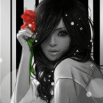 99px.ru аватар Девушка с цветком в руке 