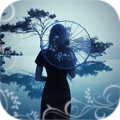 99px.ru аватар Азиатка с зонтиком прогуливается теплым вечером
