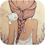 99px.ru аватар Девушка с котёнком на плече