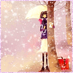 99px.ru аватар Девушка с зонтом стоит под снегом