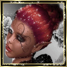 99px.ru аватар Красноволосая эльфийка с татуировкой на лице в блестках