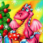 99px.ru аватар Симпатичный дракон у новогодней ёлочки