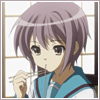 Аватар Юки из аниме Меланхолия Харухи Судзумии / The melancholy of Haruhi Suzumiya кушает