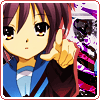 Аватар Юки-тян из аниме Меланхолия Харухи Судзумии / The melancholy of Haruhi Suzumiya показывает пальцем