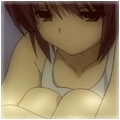 Аватар Грустная Нагато Юки из аниме Меланхолия Харухи Судзумии / The melancholy of Haruhi Suzumiya сидит обхватив колени руками