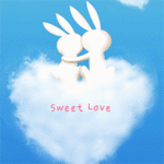 99px.ru аватар Два зайчика на облаке в форме сердечка (Sweet love)