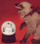 99px.ru аватар Кот играет с рождественским шаром